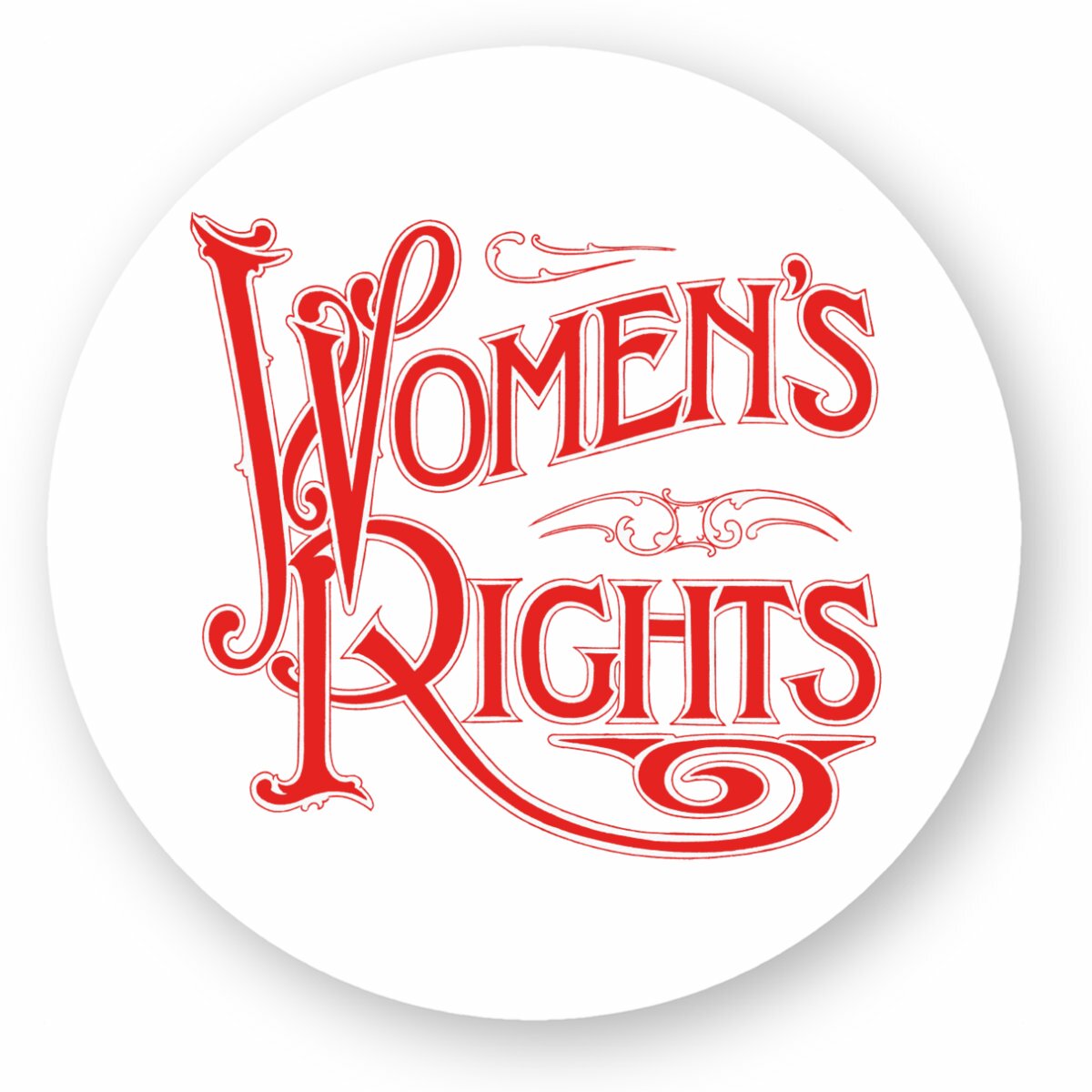 Stickers Women's rights rouge - rond